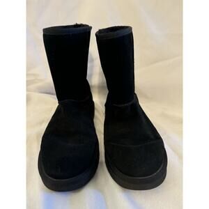 KOOLABURRA BY UGG KOOLA SHORT BLACK SUEDE SHEEPSKIN WOMEN'S BOOTS SIZE US 9